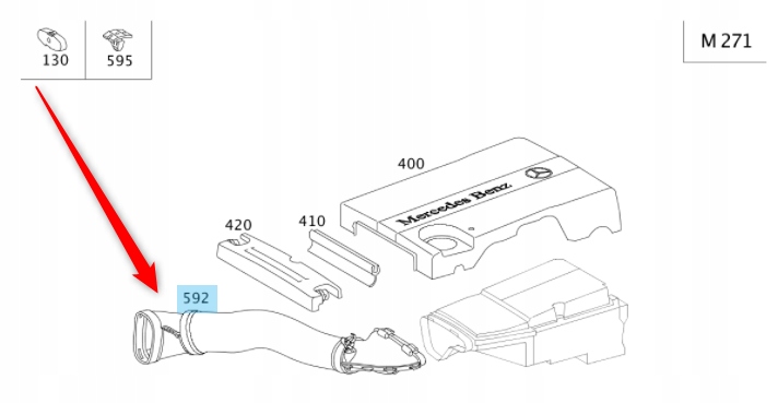 фото №7, Труба впуск повітря mercedes c clk w203 c209