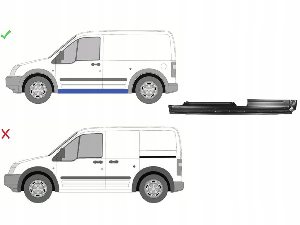 фото №1, Ford transit tourneo connect 2002-2013 поріг ремкомплект ліва