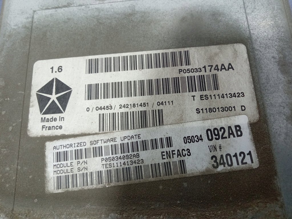 фото №5, Chrysler pt cruiser 1.6 16v блок управления двигателя p05033174aa