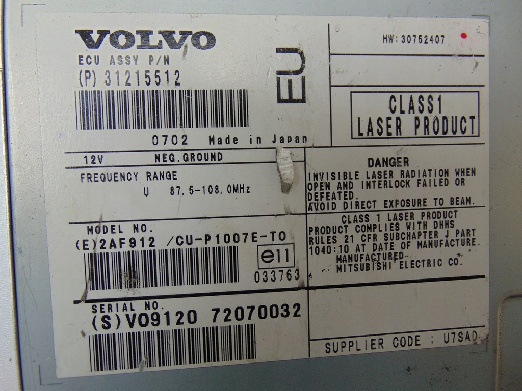 фото №9, Блок управления модуль считыватель навигации volvo v50 31215512