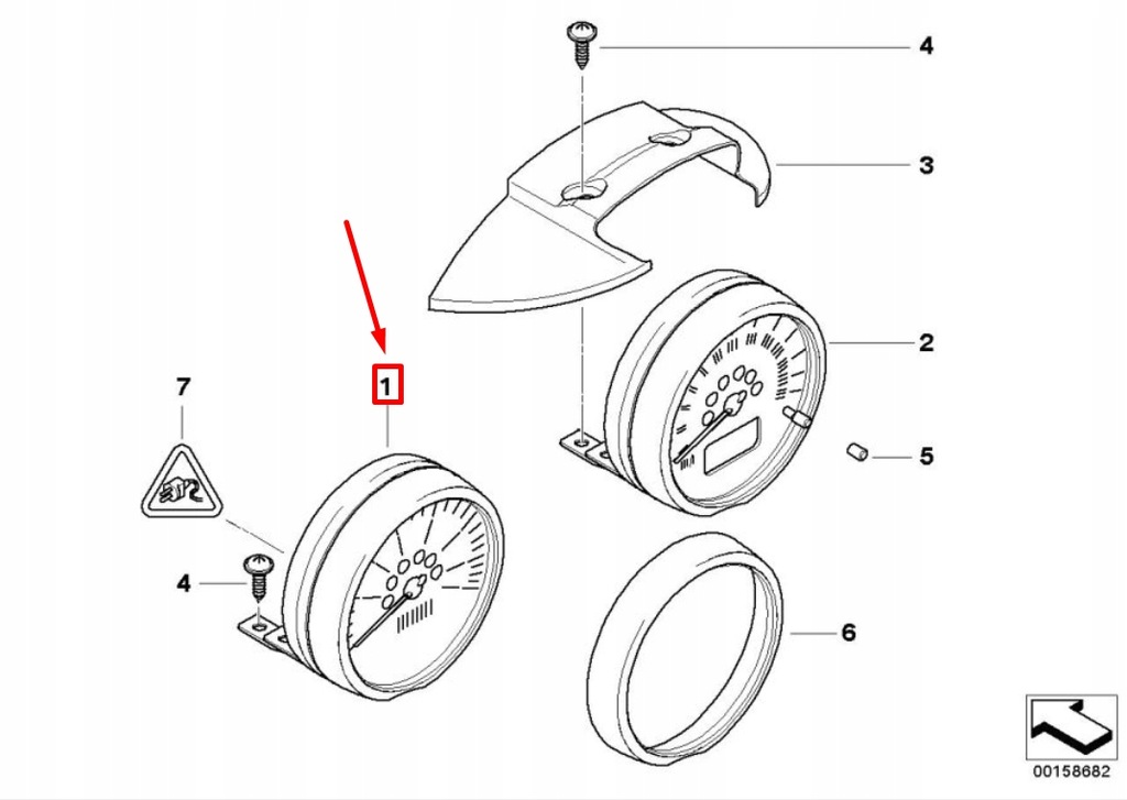 фото №5, Mini cooper r50, r53 tachometer датчик usa 62116936295