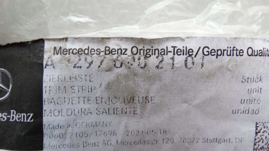 фото №8, Mercedes eqs v297 2021- молдинг двері ліва задня хром a2976902101