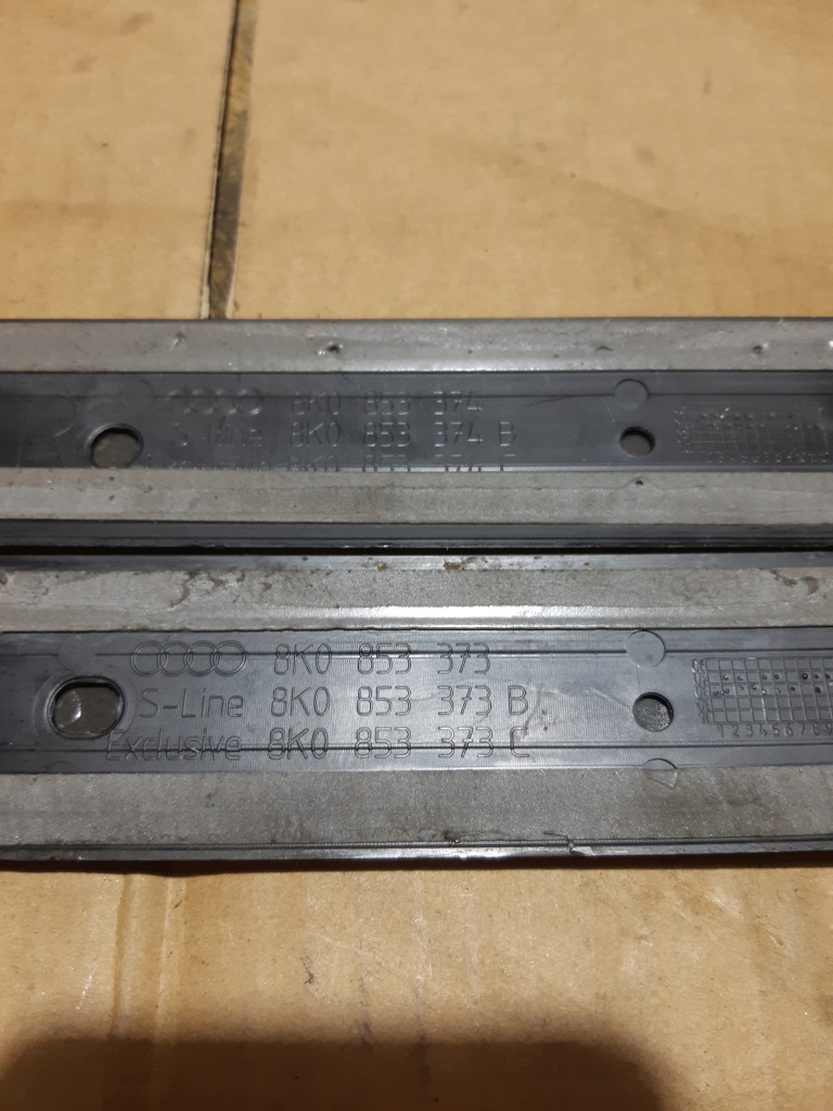 Audi a4 b8 s-line накладки пороговые комплект 8k0853373b 8k0853374b Оригинал
