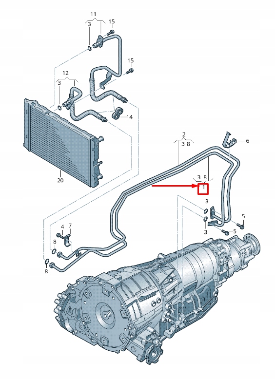 фото №1, Audi q5 8r gearbox oil давление line 8r0317818al