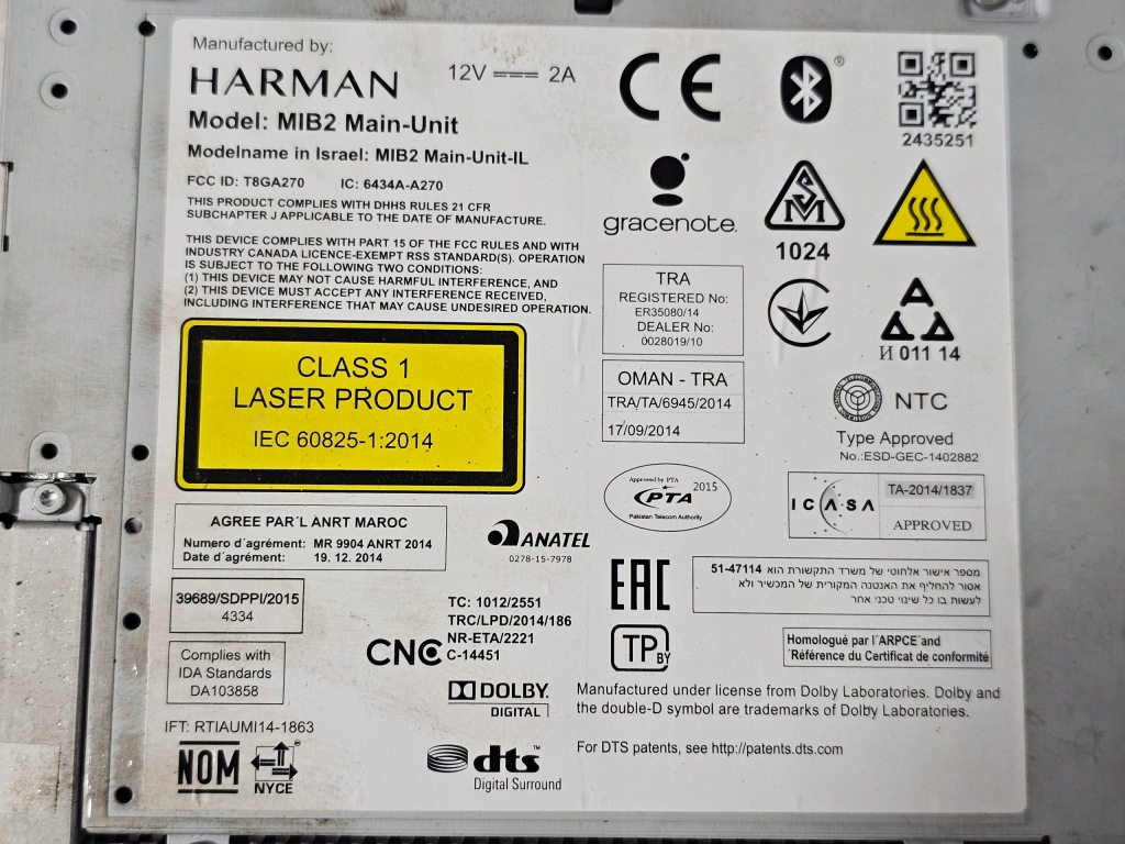 фото №5, Зчитувач mmi mib навігація navi мультимедіа audi q2 81a035044a harman a3 s3