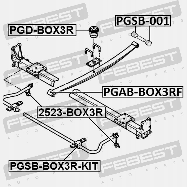 фото №12, Febest pgab-box3rf втулка підшипник, щітка ресора