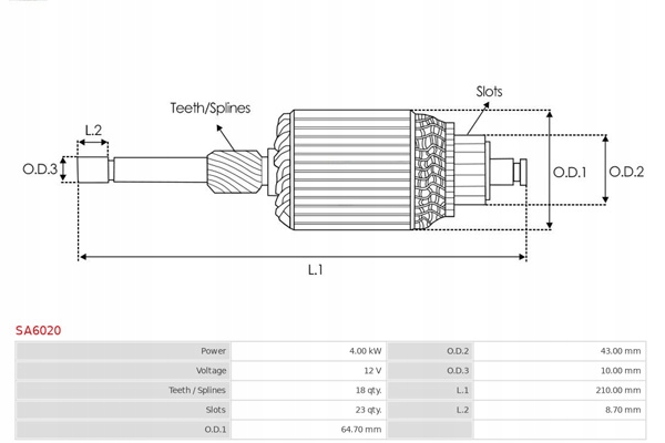 фото №2, Якір, стартер as-pl sa6020