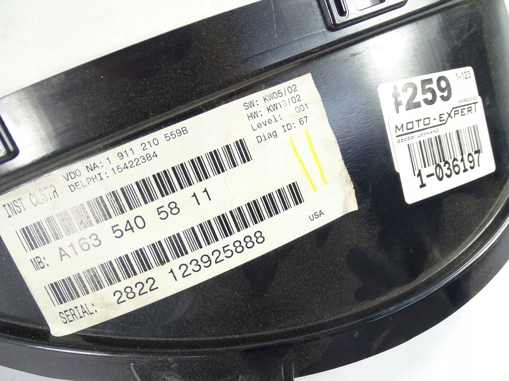 фото №7, Mercedes ml w163 счетчик приборная панель приборы дизель