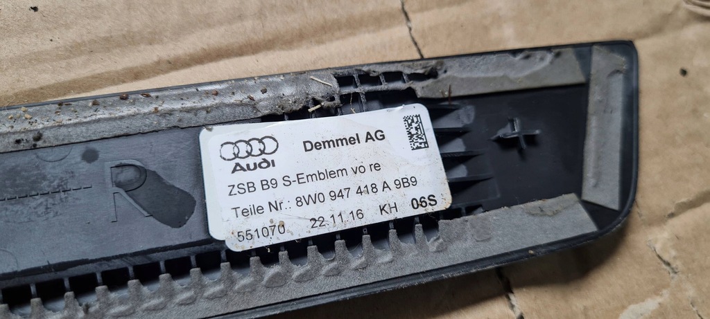 фото №12, S4 b9 8w a5 молдинг поріг накладка s line підсвічена права 8w0947418a a5