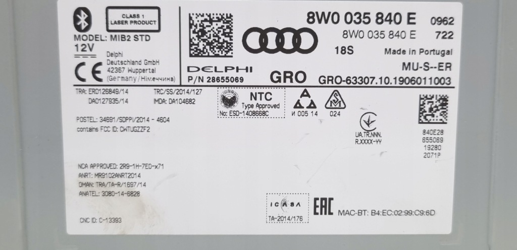 фото №11, Блок навігації mib audi a4 b9 a5 f5 8w0035840e