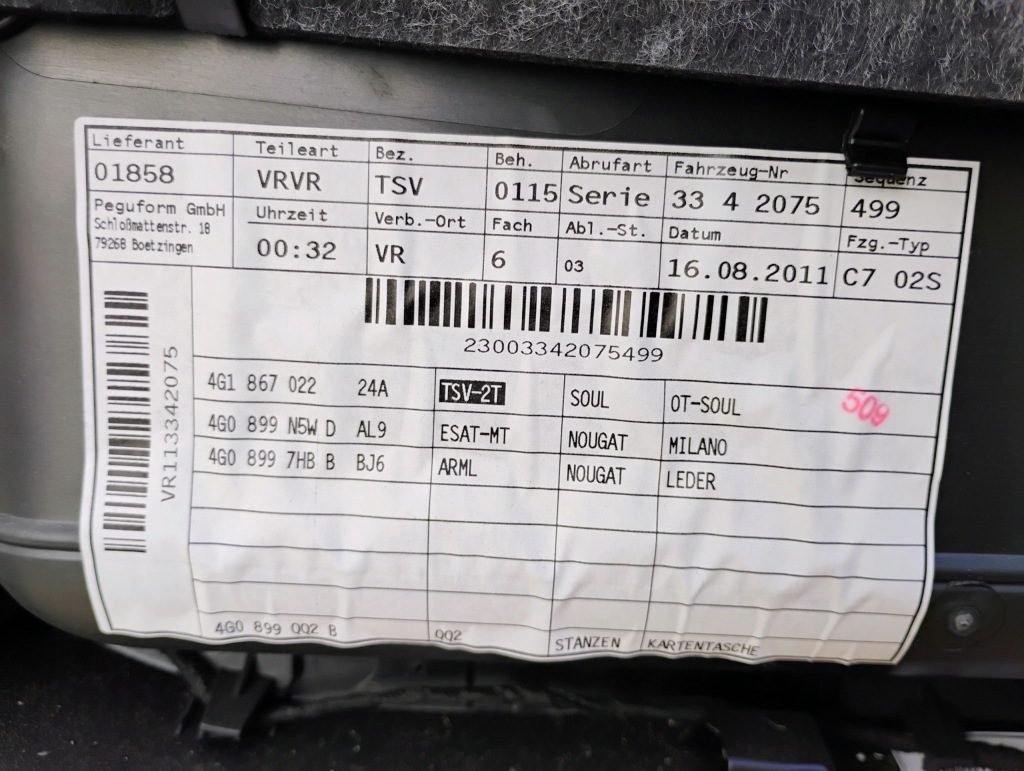 фото №12, Audi a6 c7 4g clean оббивка обшивка двері перед правий шкіра коричневий drewno оригінальний номер