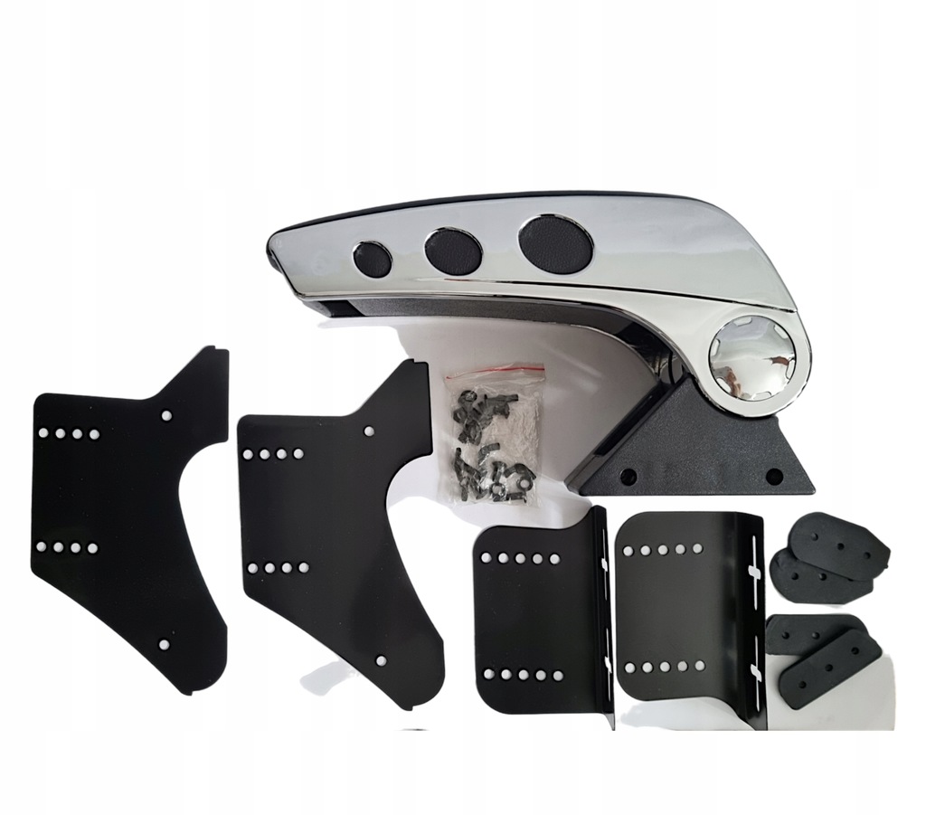 фото №6, Підлокітник do автомобіля - хром+ шкіра -універсальний відкидний solidny