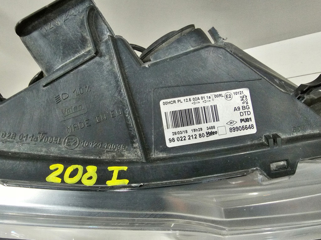 фото №8, Лампа передня права правий перед peugeot 208 i 1 звичайна europa 9802221280