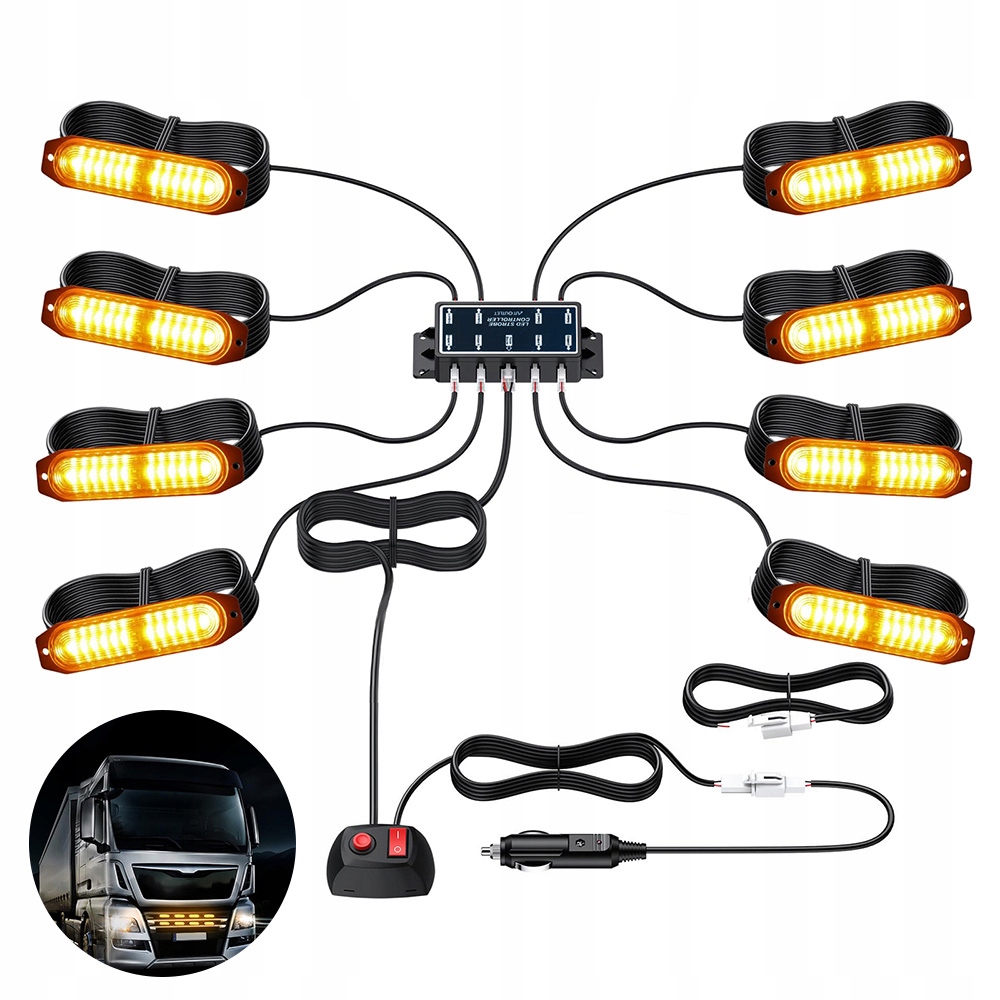 фото №6, 8x лампы предупредительные stroboskop pomoc эвакуатор лампы 12 24v