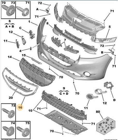 фото №2, Рамка решётка peugeot 208