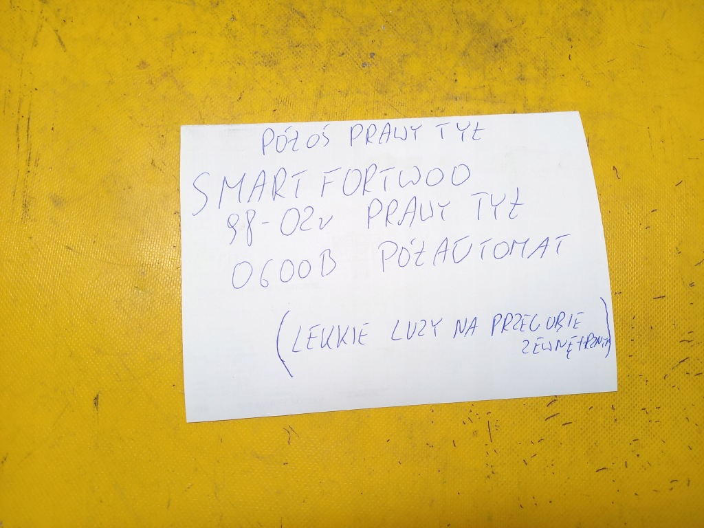 Приводной вал правый задний  smart fortwoo 0,6b 98-02r półautom Оригинал