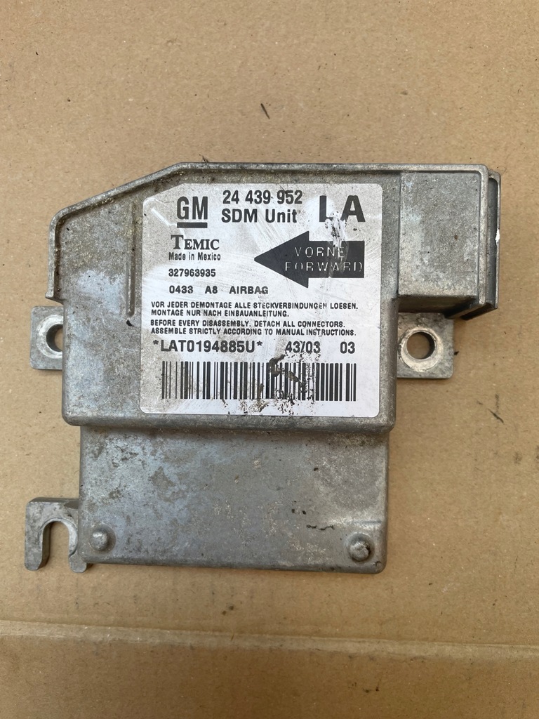 фото №1, Модуль подушек подушка безопасности opel оригинальный номер 24439952la