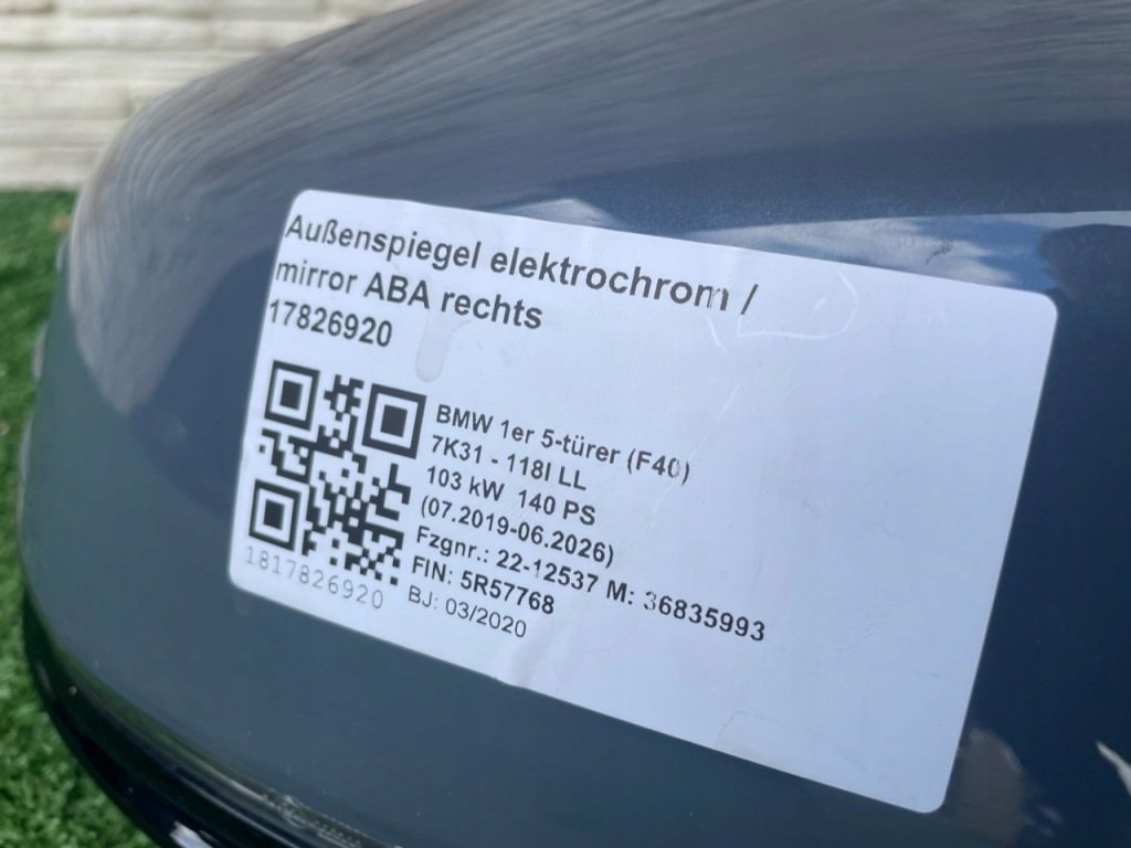 фото №4, Зеркало bmw 1 f40 5pin ассистент