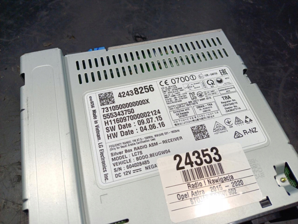 фото №2, Opel astra k 5 v станція радіо навігація silverbox модуль радіо 42438256