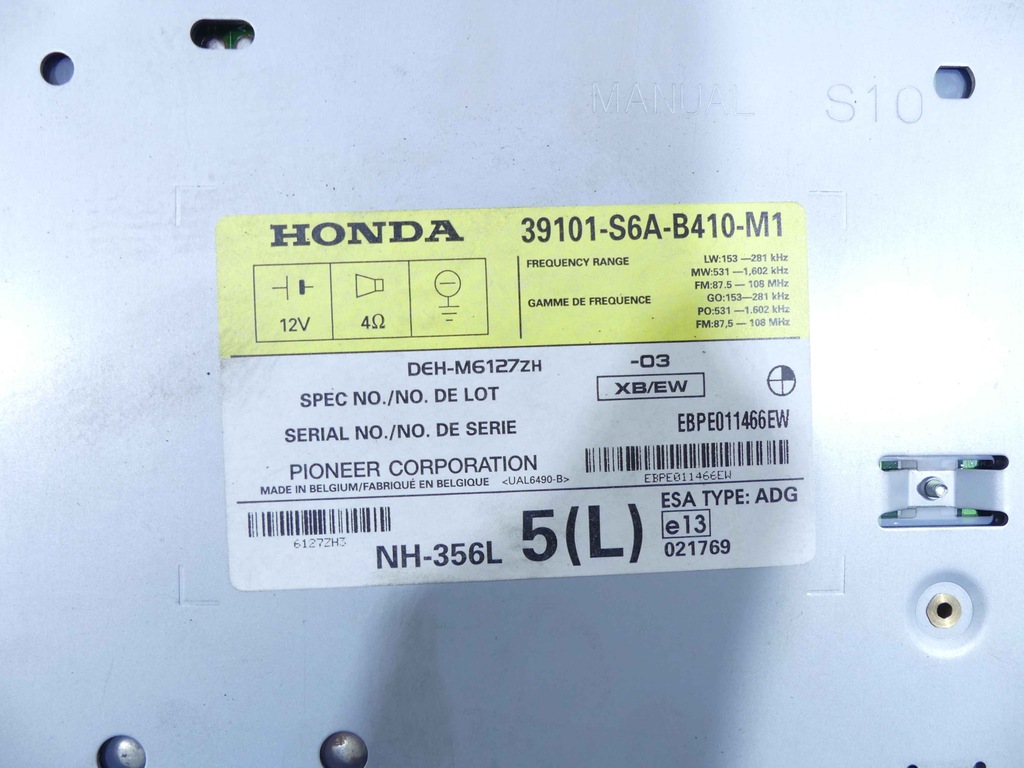 фото №8, Радио заводской honda civic vii 39101-s6a-b410-m1 радиопроигрыватель