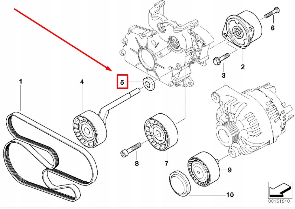 фото №9, Прокладка колеса napinającego двигуна bmw 3 coupe e92 2247187 11282247187