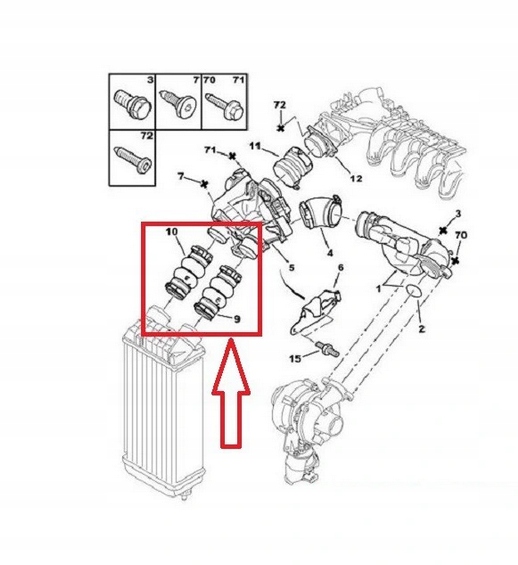 Citroen c4 1.6 hdi пабтрубок  труба turbo интеркулер Доставка