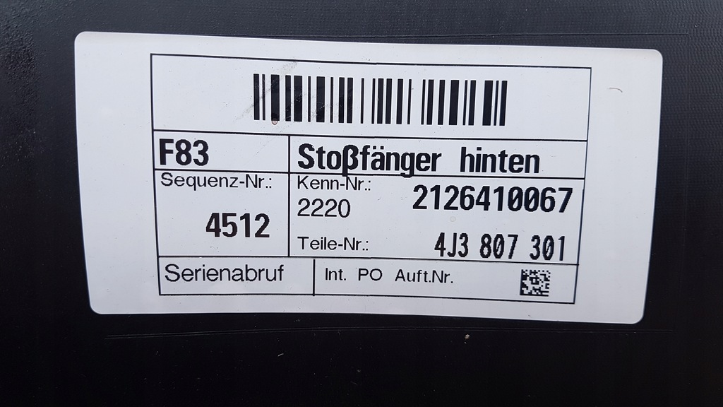 фото №15, Бампер задняя audi e-tron gt 4j3807421