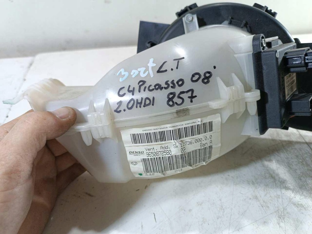 фото №6, Вентилятор воздуходувка левый задняя citroen c4 picasso i 9650872580