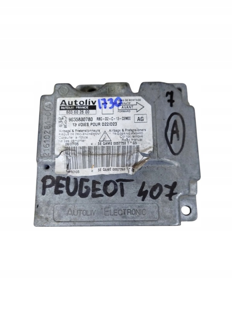 Купити Датчик подушка безпеки 9655880780 peugeot 407