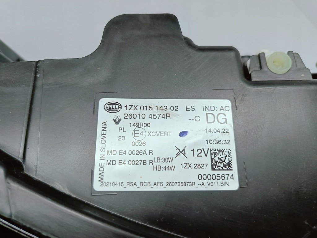 Renault megane v 5 e-tech 21- фара правий перед full led 260104574r Зі Шроту