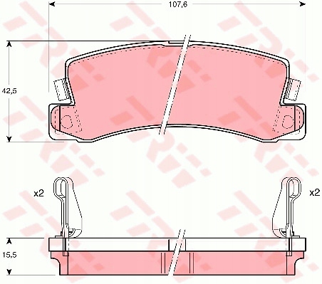 фото №2, Тормозные колодки тормозные задняя trw do toyota carina ii 2.0