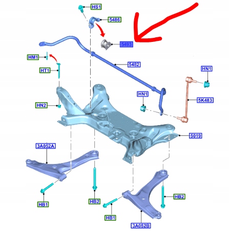фото №1, Втулка тяга стабилизатора перед transit custom