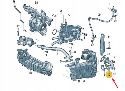 фото №10, Vw transporter t6 egr tube труба 04l131521bf