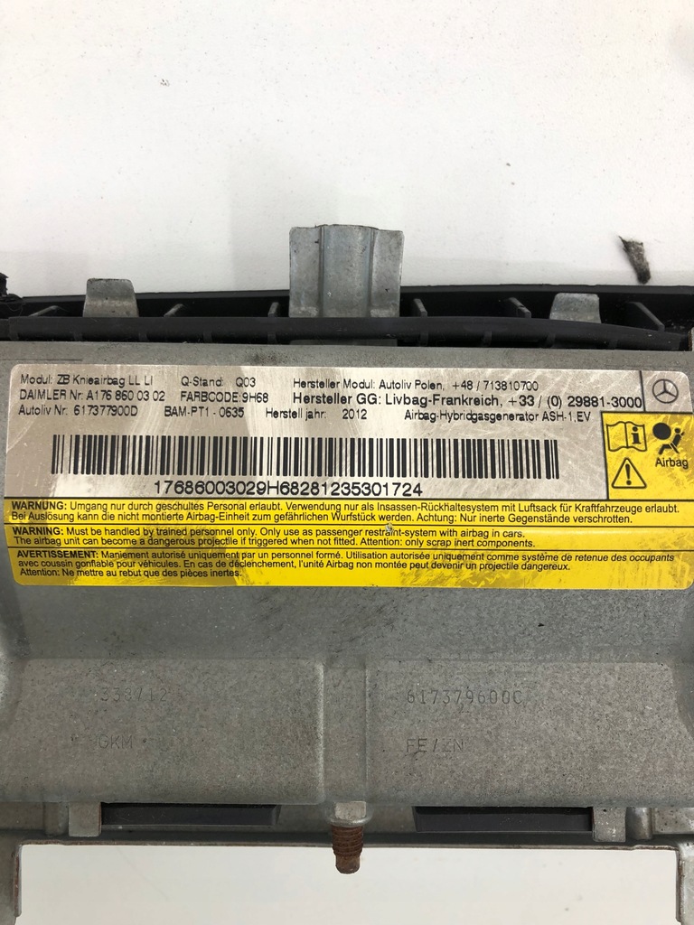 фото №8, Mercedes w176 w117 подушка повітряна подушка безпеки колінна a1768600302