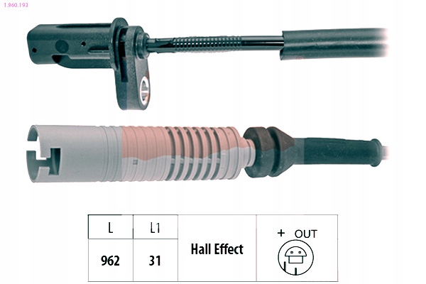фото №2, Датчик, скорость вращательная колеса eps 1.960.193