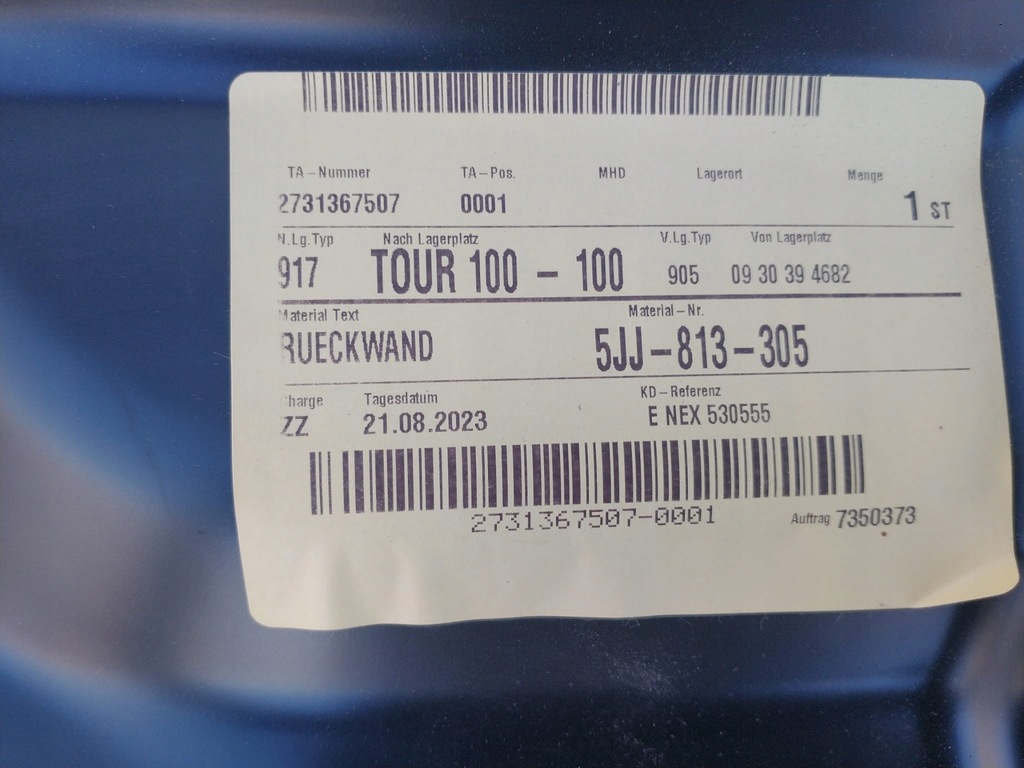 фото №6, Pas задний стенка skoda rapid 5jj 5jj813305