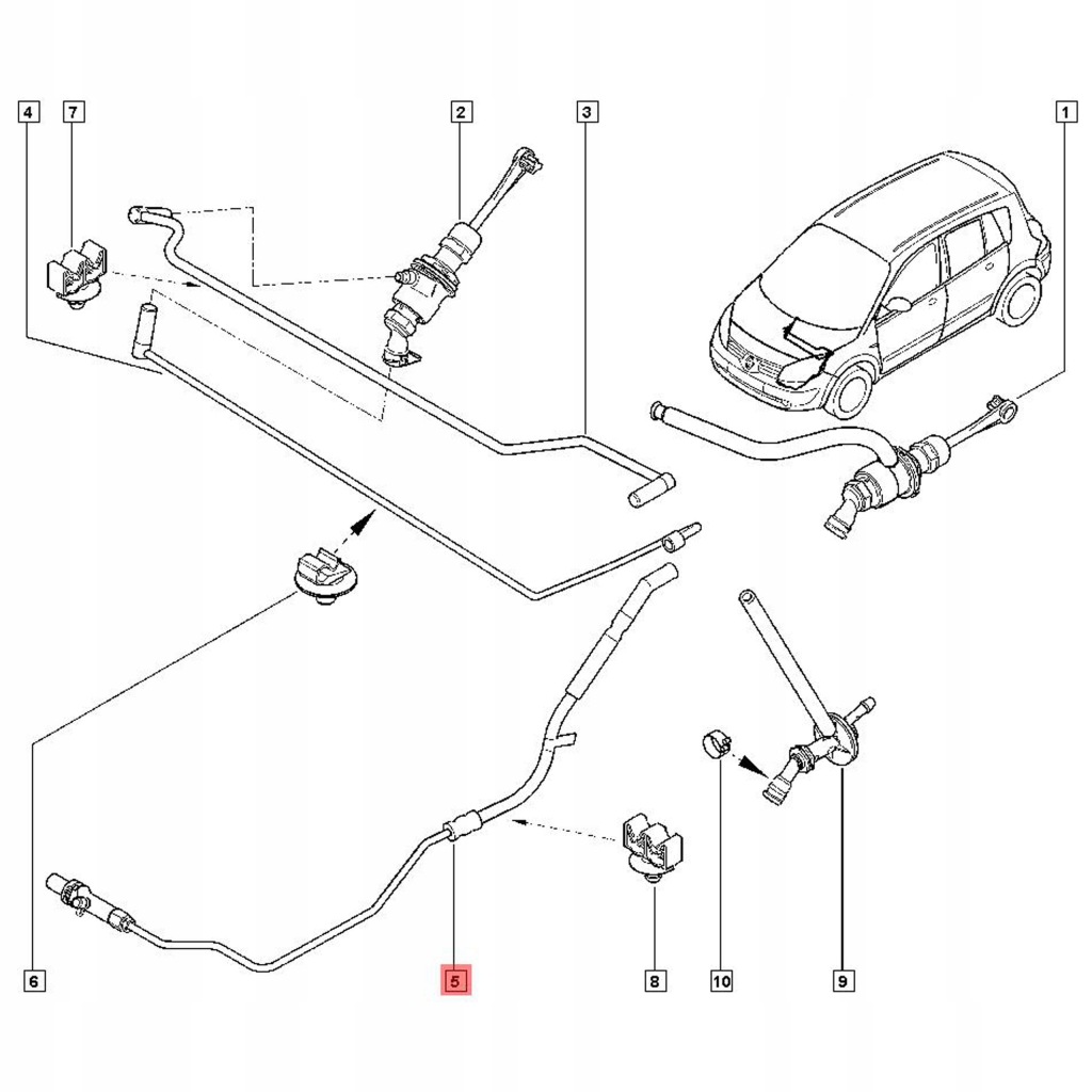 фото №12, Шланг циліндра sp.r kangoo ii 1.5dci 8200643402 оригінальний renault