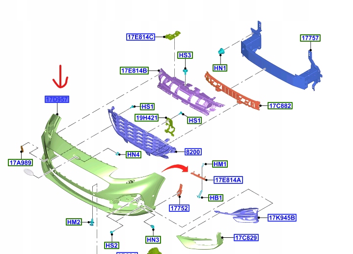 фото №1, Бампер перед ford kuga mk3 2020- оригинальный номер