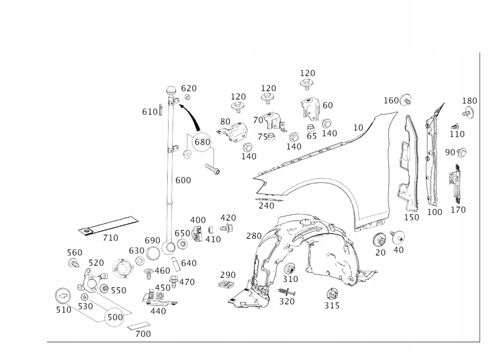 фото №1, Крыло перед правый левый mercedes s klasa w222