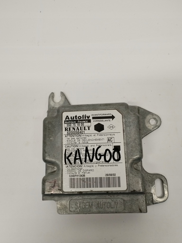 фото №1, Модуль блок керування подушка безпеки renault kangoo 550751800