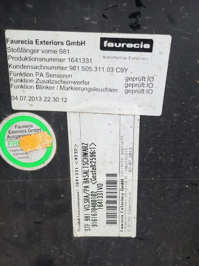 фото №15, Porsche cayman 981 boxster 2012- бампер передній перед