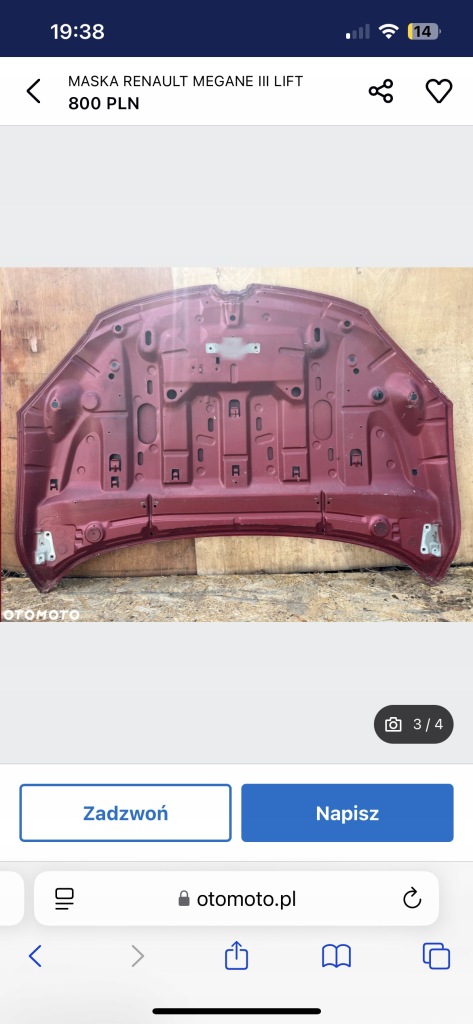 фото №2, Renault megane iii lift 14-16 капот