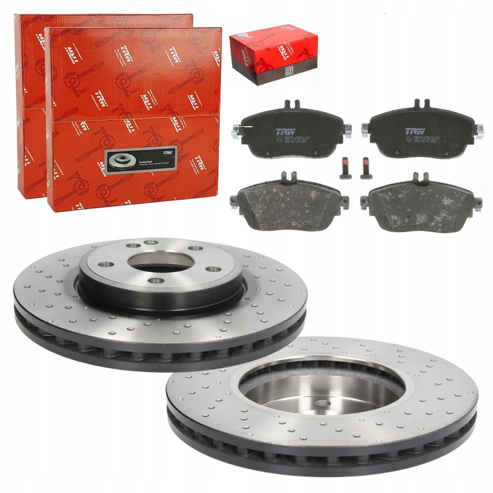 фото №1, Trw гальмівні диски+ гальмівні колодки перед mercedes cla x117 c117