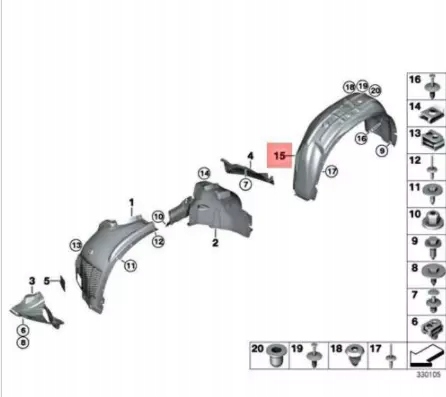 фото №7, Bmw x5 f15 f85 m задний левый крыло подкрылок 51487290669 oem