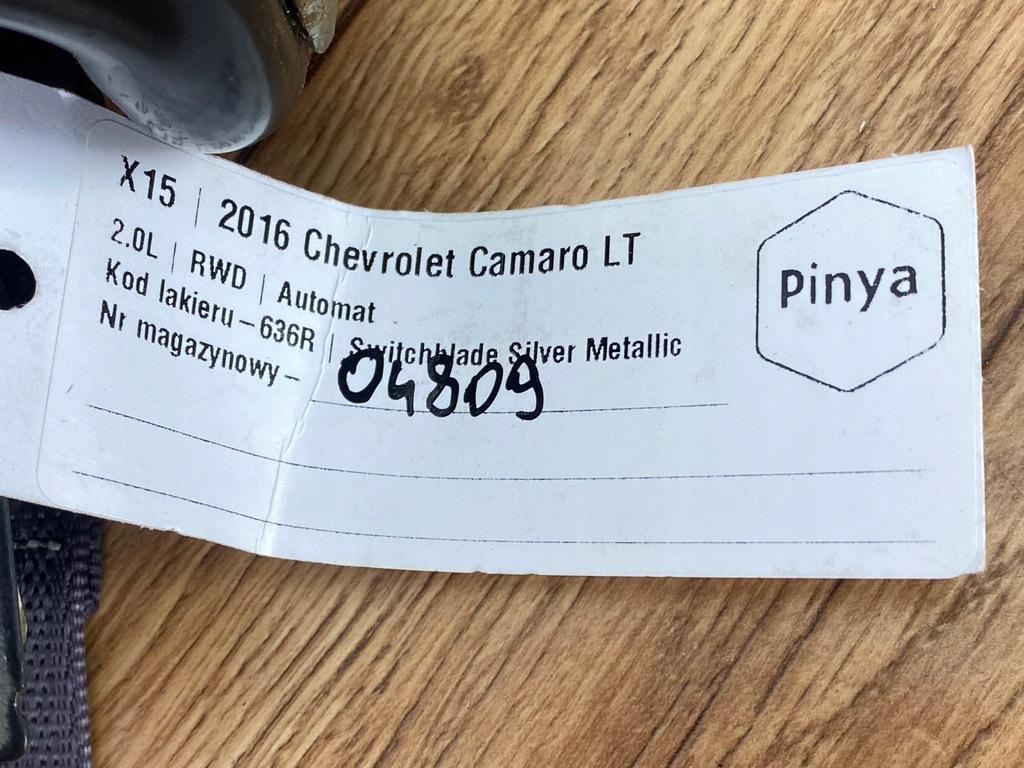 фото №7, Pas безпеки лівий перед chevrolet camaro 2016+ usa