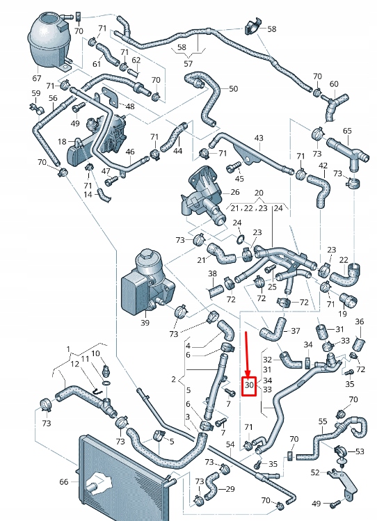 фото №1, Vw amarok 2h двигатель охлаждающая жидкость труба with охлаждающая жидкость шланг 2h0122101l