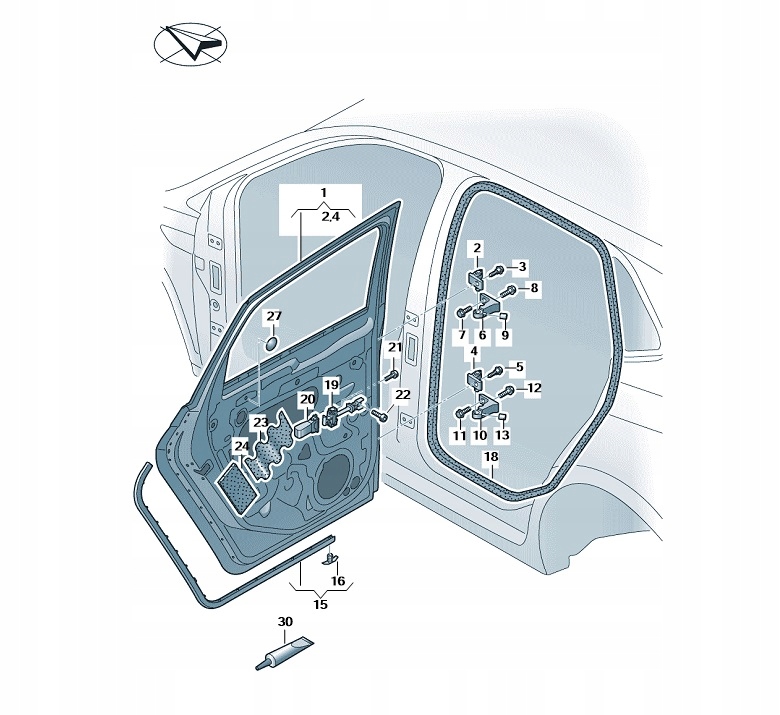 фото №1, Набор запчасти крепёжных дверь задняя vw t-roc oe: 2ga898620