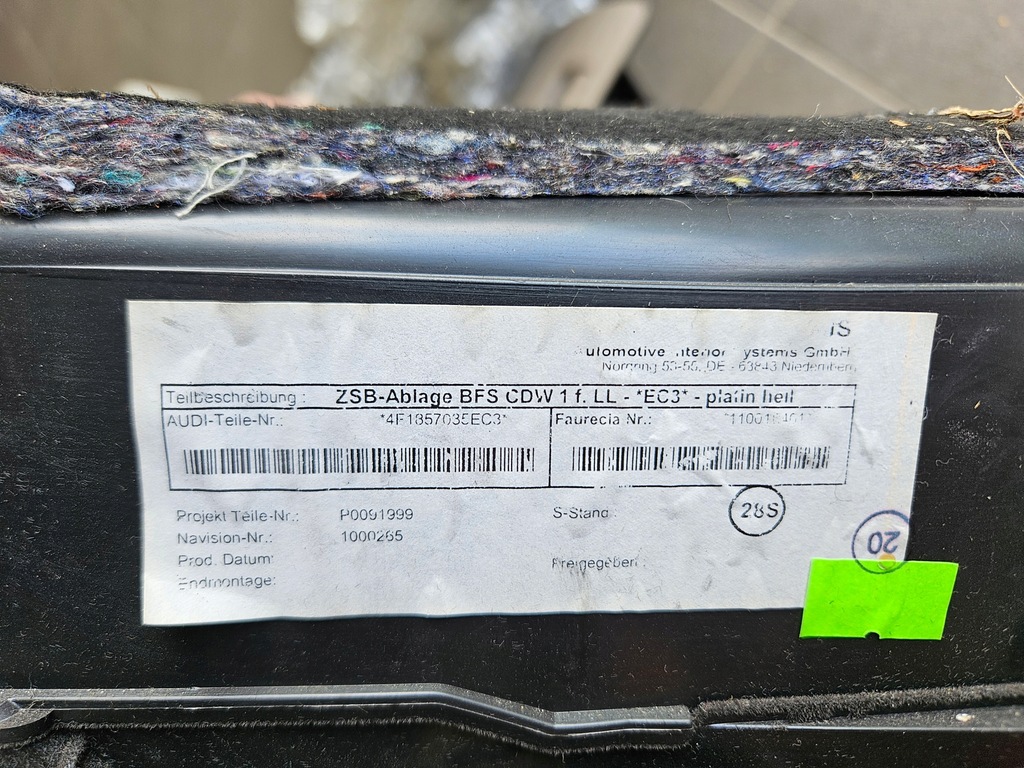 фото №6, Бардачок полка audi a6 c6 04-08 gorlice 4f1857035ch