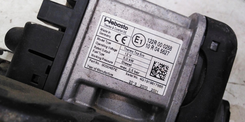 фото №7, Vw crafter ii 7c 2.0 tdi webasto обогреватель стояночный 2n0819008