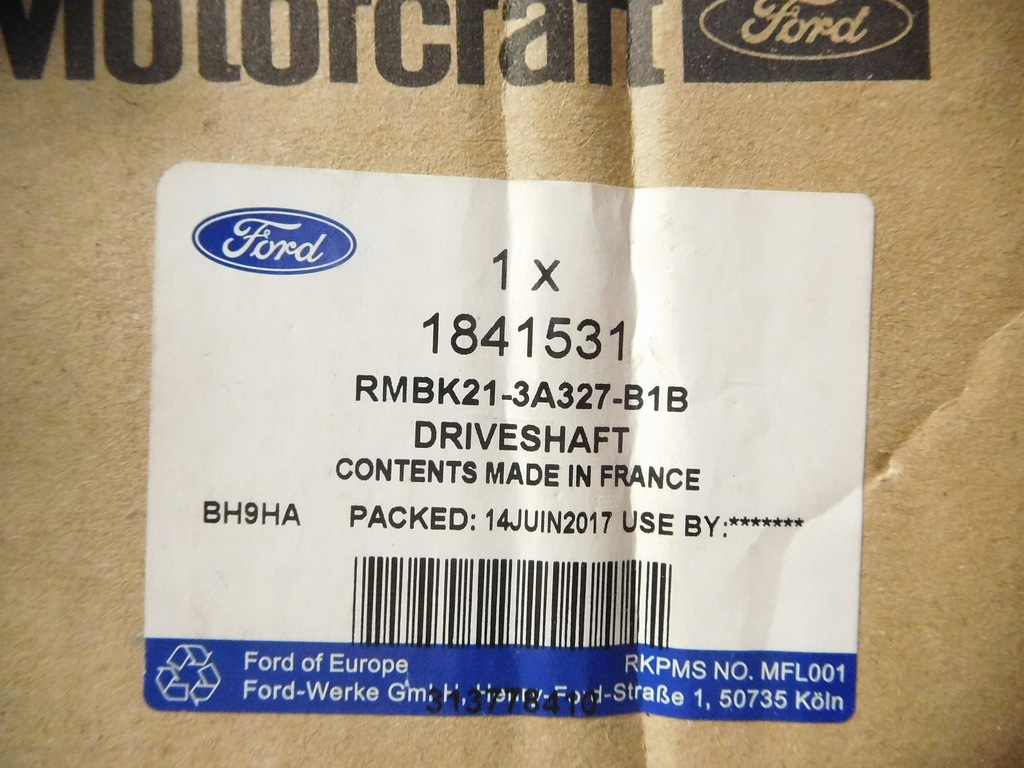 фото №8, Приводной вал приводная правая ford transit 14-15 1841531